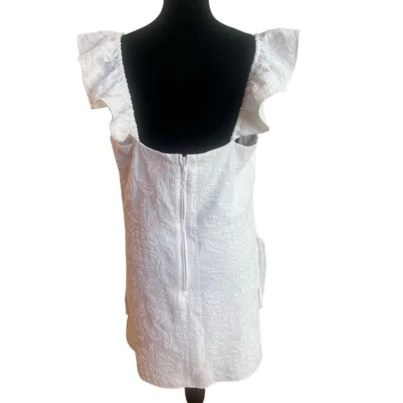 Lilly Pulitzer Zoya Ruffle Romper White Pineapple Pucker Jac Dress Size 14 - Picture 2 of 6